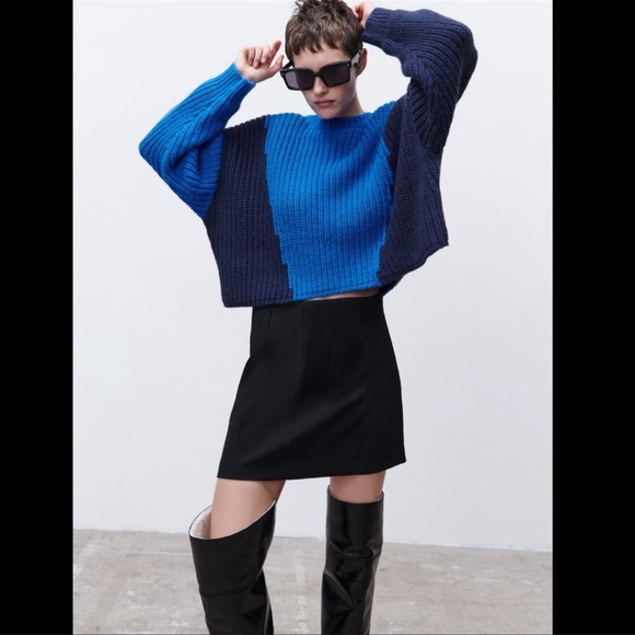 ZARA COLOR-BLOCK KNIT OVERSIZED SWEATER | SIZES: S, L | NWT - Picture 5 of 9